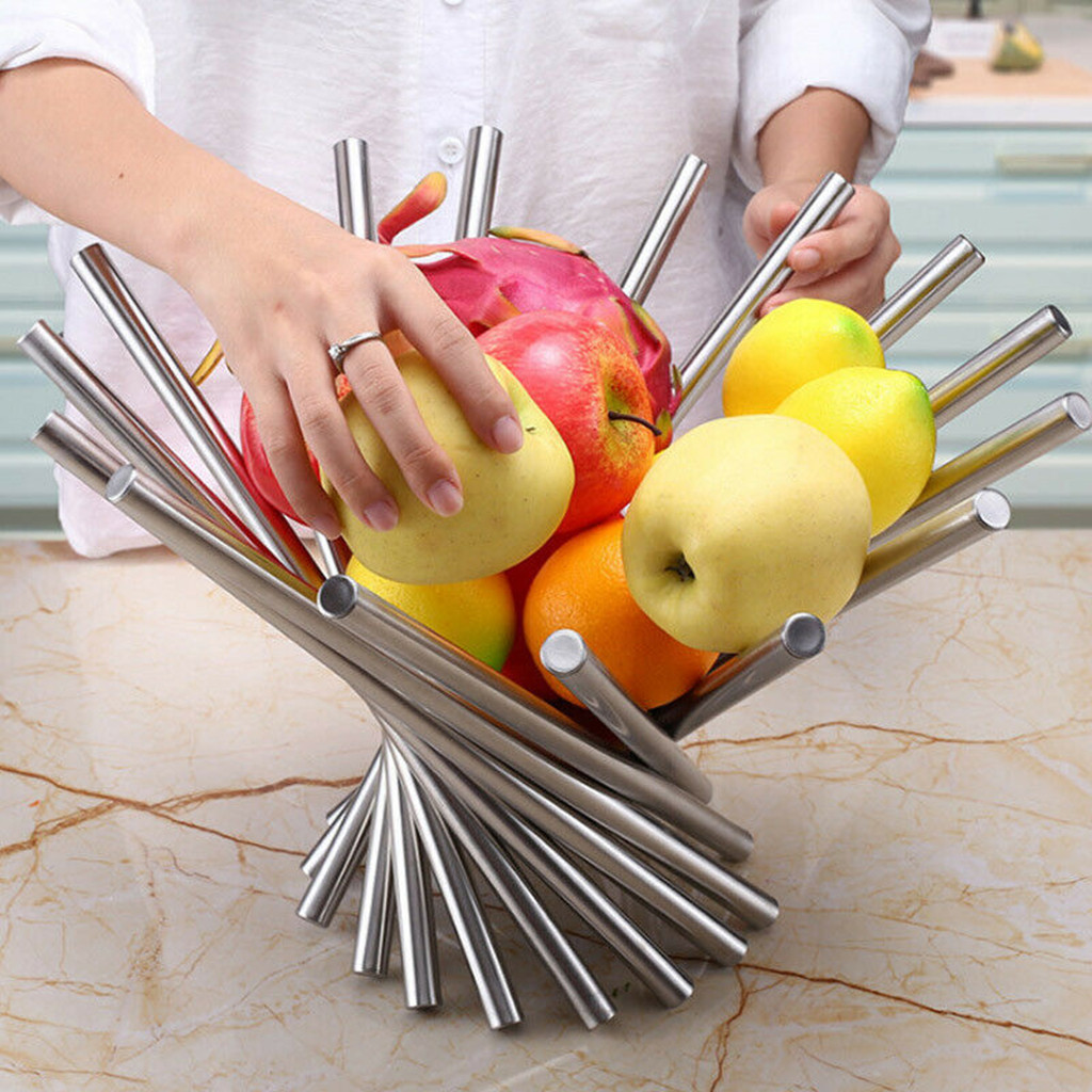 Roestvrij Staal Fruitmand Creatieve Mode Fruitschaal Hoge Materialen Rvs Fruit #25