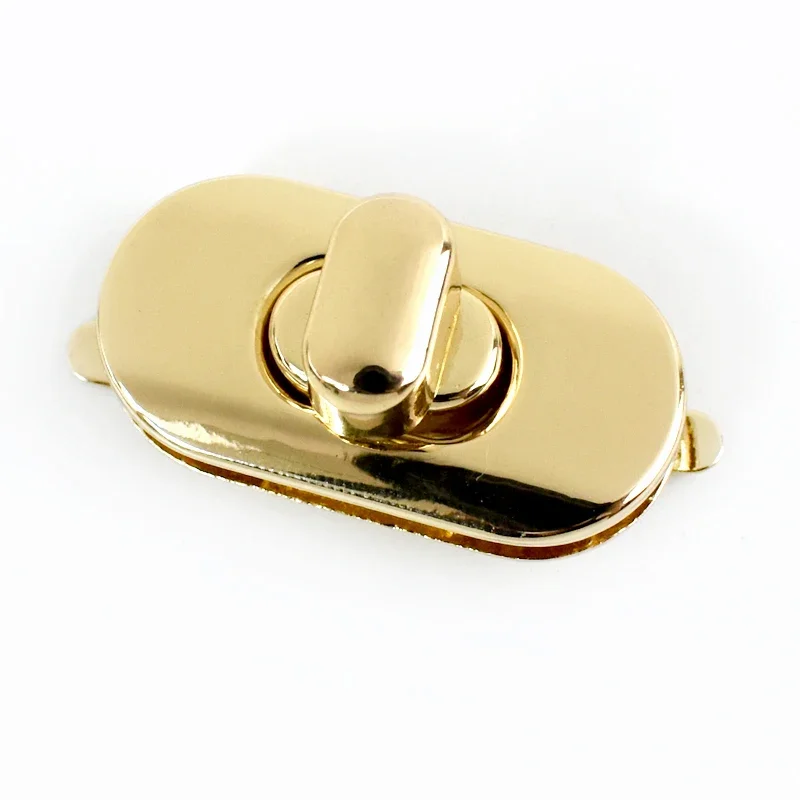 2/4/10Pcs Meetee 35*18mm Metal Bag Lock Clasp Handbag Twist Turn Locks Buckle Oval Twisting Replace Clasps Hardware Accessory: 8# / Gold