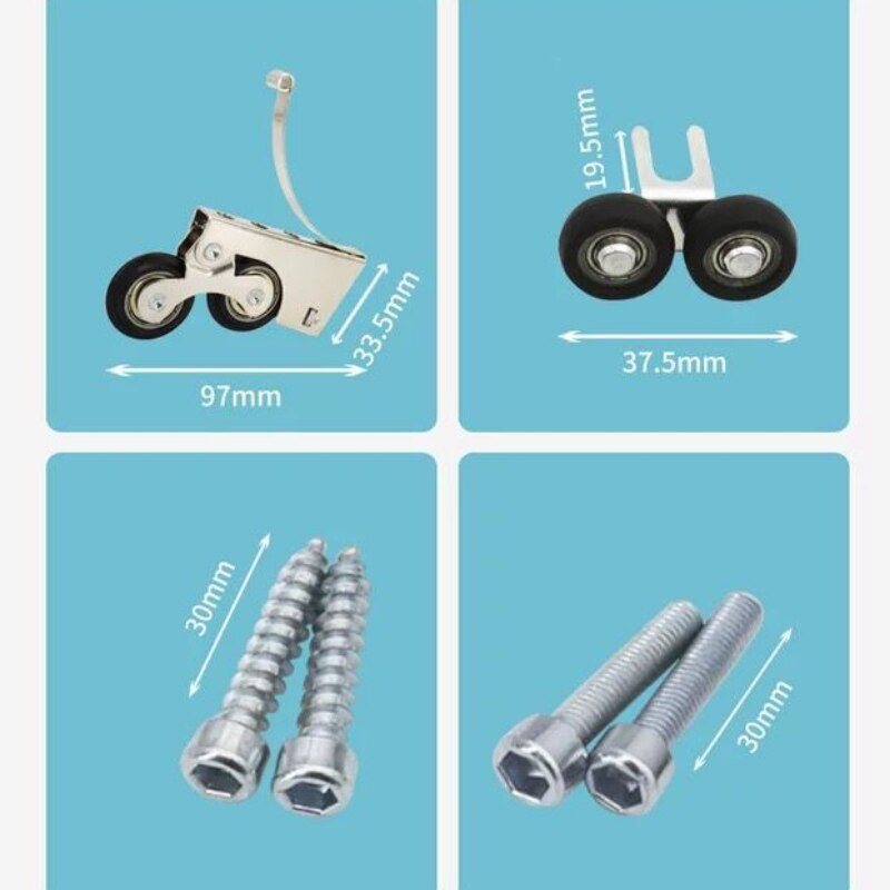 Sliding door double wheel runner silent roller closet glass sliding door pulley partition light rail sliding door pulley