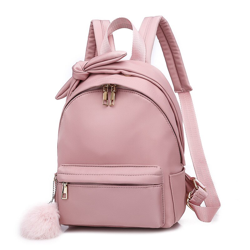 Chuwanglin preppy stil skolerygsæk til teenagepiger dejlig sløjfe søde rygsække mochila feminina afslappet kvinder taske  f7868: Lyserød