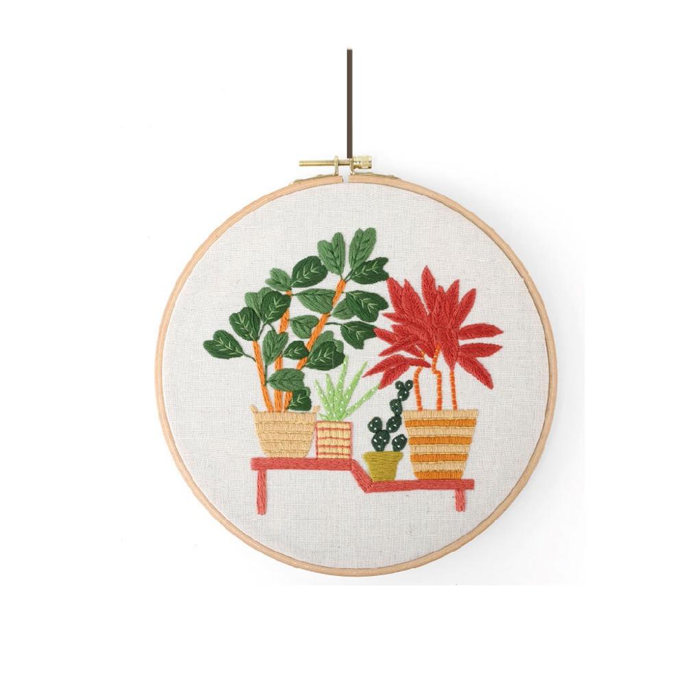 Full Range of Embroidery Cross Stitch Stamped Green Leaves Pattern Embroidery Cloth with Floral Kit Handmade DIY House Decor Q3: E