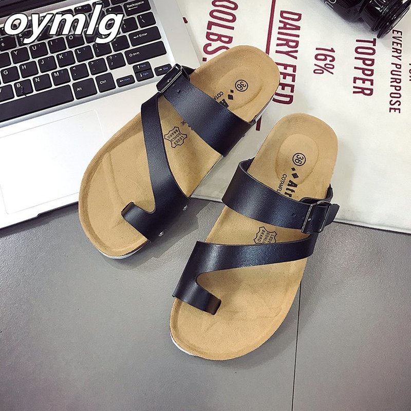 2020 scarpe da spiaggia in sughero fondo piatto sandali estivi di grandi dimensioni nuove donne pantofole casual scarpe antiscivolo a fondo piatto