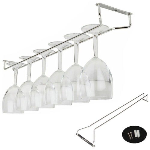 27/35/55cm Wine Glass Hanger Rack Stemware Home Bar Pub Holder Stainless Steel