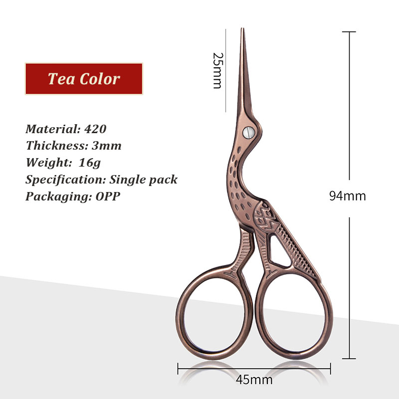 1 Uds. Tijeras antiguas de acero inoxidable coloridas, artesanía clásica europea, tijeras para manualidades de costura, herramientas de joyería DIY,: Beige