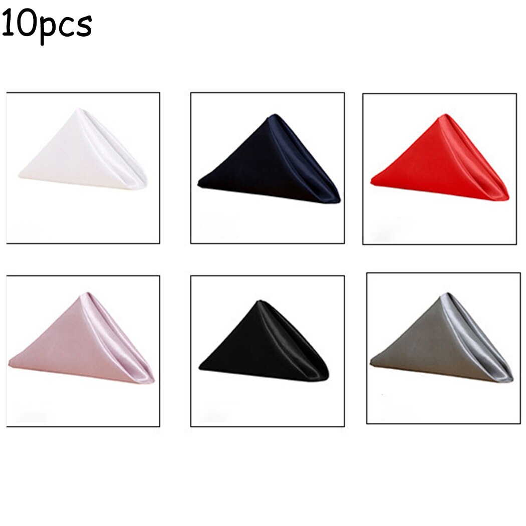 Plain Napkins Polyester Wedding Table Cloth Linen Fabric 6 colours Square