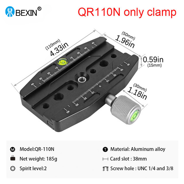 BEXIN-abrazadera para cámara serie, Base adaptadora de montaje con cabezal de bola para trípode, abrazadera de placa de Clip de liberación rápida para cabezal de bola de cámara Arca Swiss Dslr: Otros