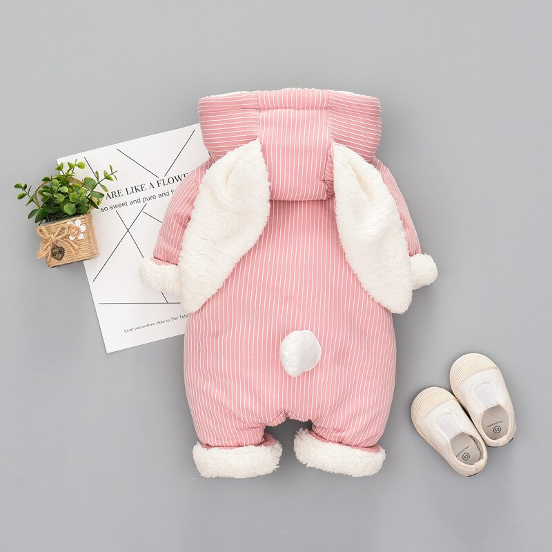 Newborn Winter Rompers Overalls Cotton Cartoon Cute Baby Boys Girls Thicken Warm Outerwear Coat Kids Snow Wear Dwq417