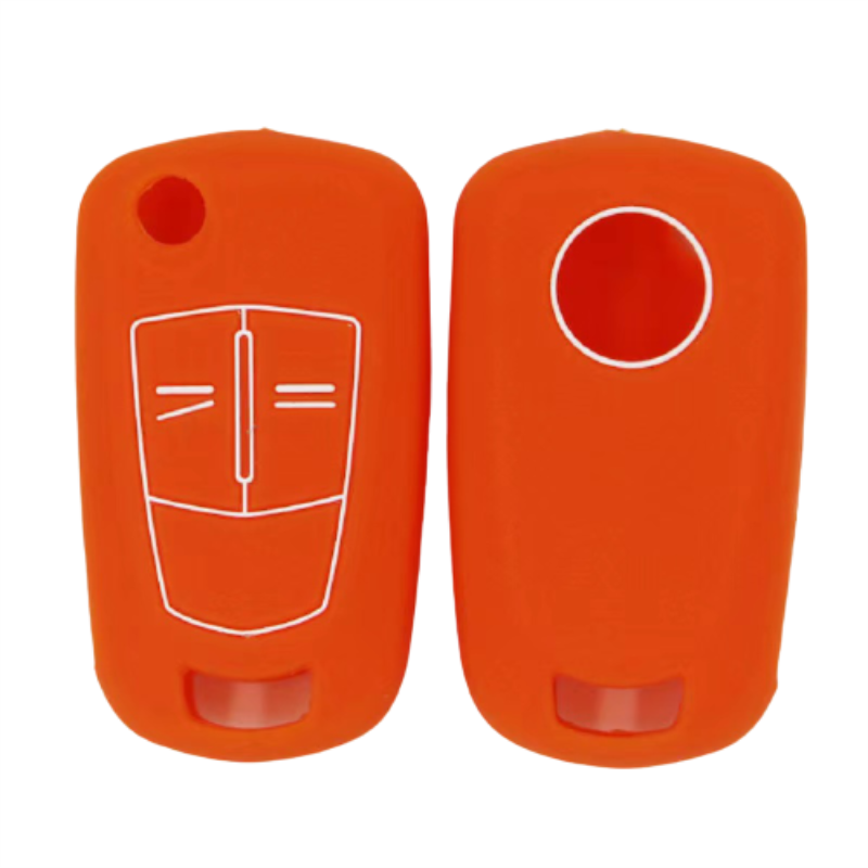 Siliconen 3 Knop Afstandsbediening Sleutel Autosleutel Siliconen Case Voor Opel Astra H Corsa D Badge Embleem Meriva Vauxhall Voor opel Corsa: Oranje
