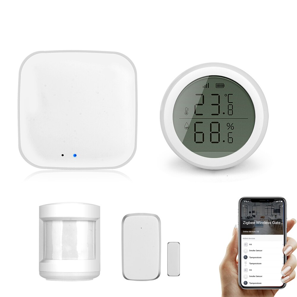 Alarmest Tuya ZigBee Smart Home Security Kit pro Controller Hub Zigbee Motion Sensor Door/Window Sensor Power by Tuya