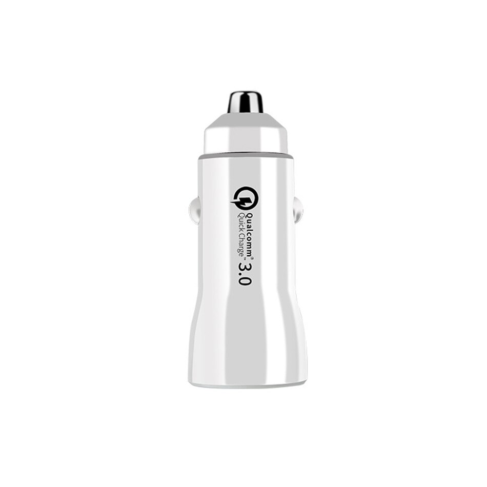 Mini cargador USB Dual para coche, dispositivo de carga rápida QC 3,0 3.1A para Xiaomi Mi9 Mi8 mi 8 9 A2 lite Redmi note 9 8 7 Pro: White car charger