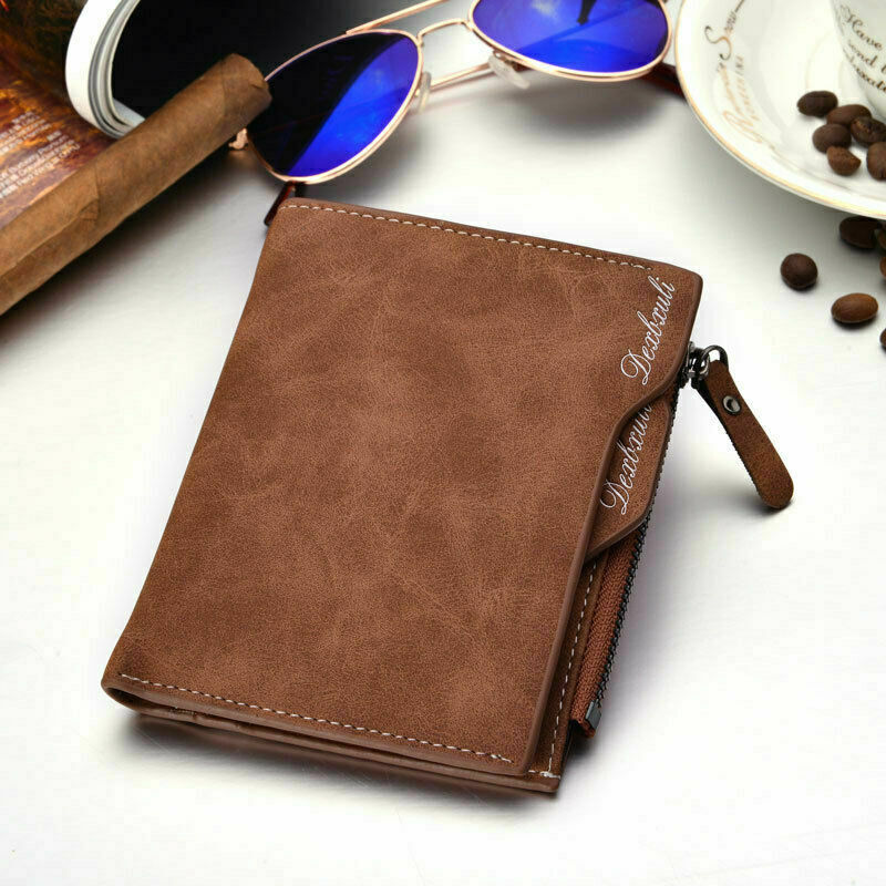 männer lässig Faux Leder Kurz Stil Geschäfts Weiche Dauerhafte Brieftasche Tasche Kreditkarte Bifold Halfter Geldbörse mit Postleitzahl