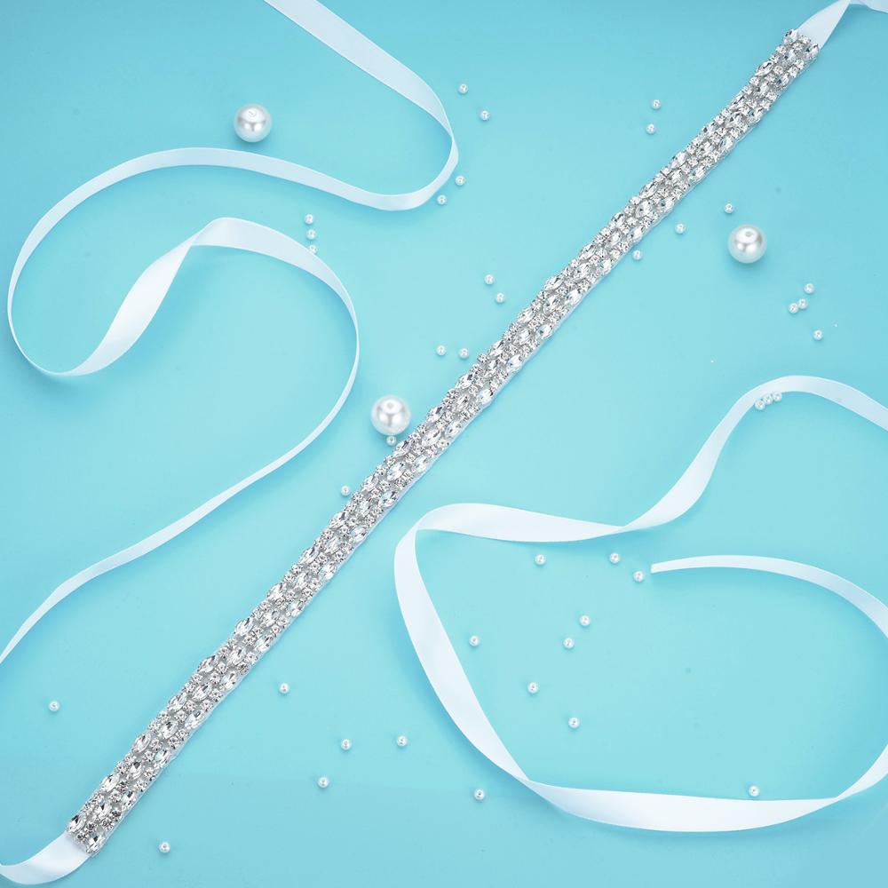 (1PC) Rhinestones bridal belt diamante wedding dress belt with crystal wedding sash for wedding accessories WDD1059