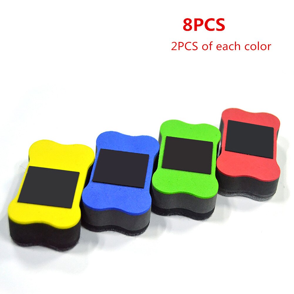8Pcs Whiteboard Gummen Eva Magnetische Blackboard Schoolbord Whiteboard Eraser Cleaner Droog Veeg Board Marker Cleaner Levert: 2pcs of each color