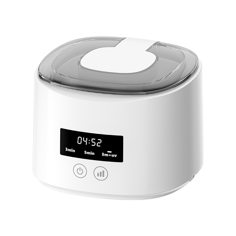 Usb elektrisk ultralydsrenser multifunktionel tandprotese tandbøjleæske rengøring til usynlig retainer tandpleje: Hvid