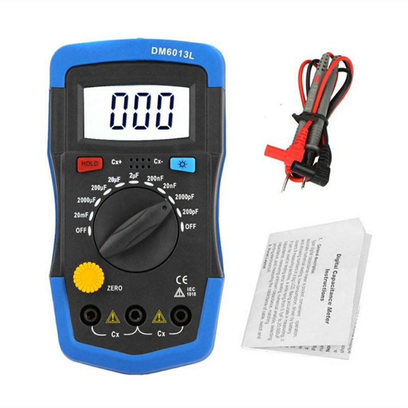 Digital Capacitance Capacitor Tester pF uF Circuit Gauge Tester Capacitance Meter with LCD Display