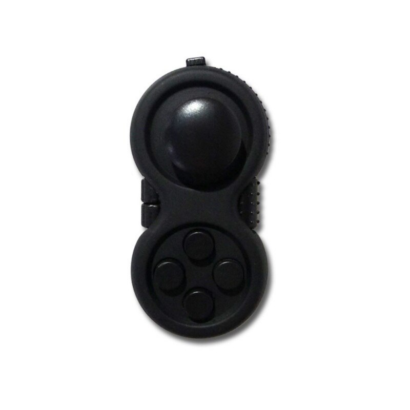 Fidget Pad Draagbare Controller Knoppen Stress Decompressie Speelgoed Sleutelhanger Tool verlichten de stress Tool: Black