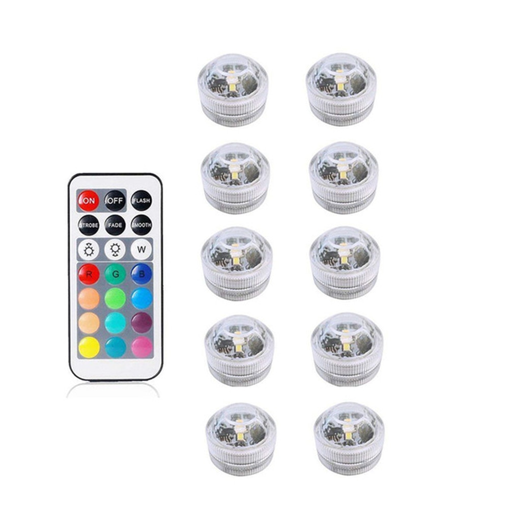 IP68 Waterproof RGB Submersible Light Battery Operated LED Underwater Light Vase Bowl Outdoor Garden Party Decoration Night Lamp