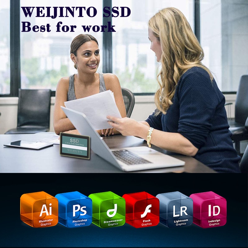 WEIJINTO SSD 120 gb 2,5 Interne Festplatte Disc Interne Solid State Drive 120 gb SSD 128 gb & USB3.0 zu 22pin sata3 adapter