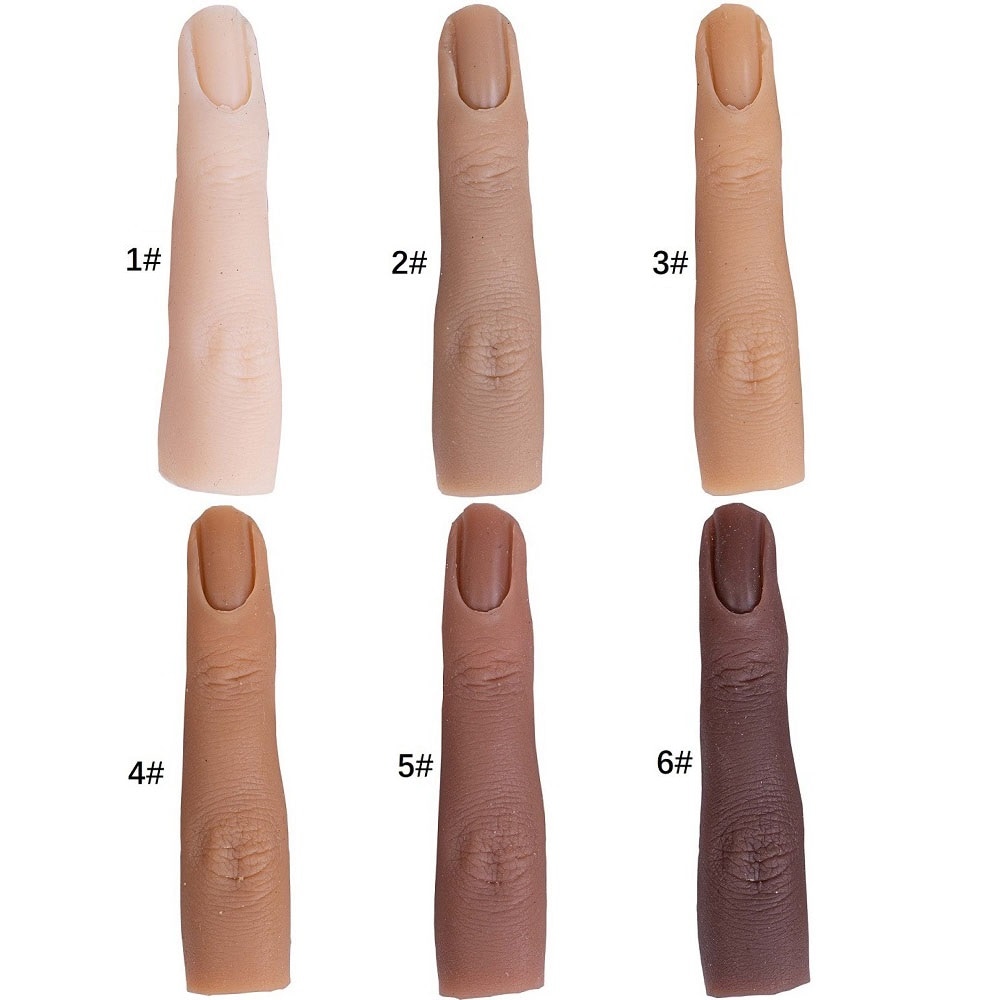 Nail Art Silicone Practice Single Finger Female Mannequin Finger with Flexible Finger Adjustment For Nails Display