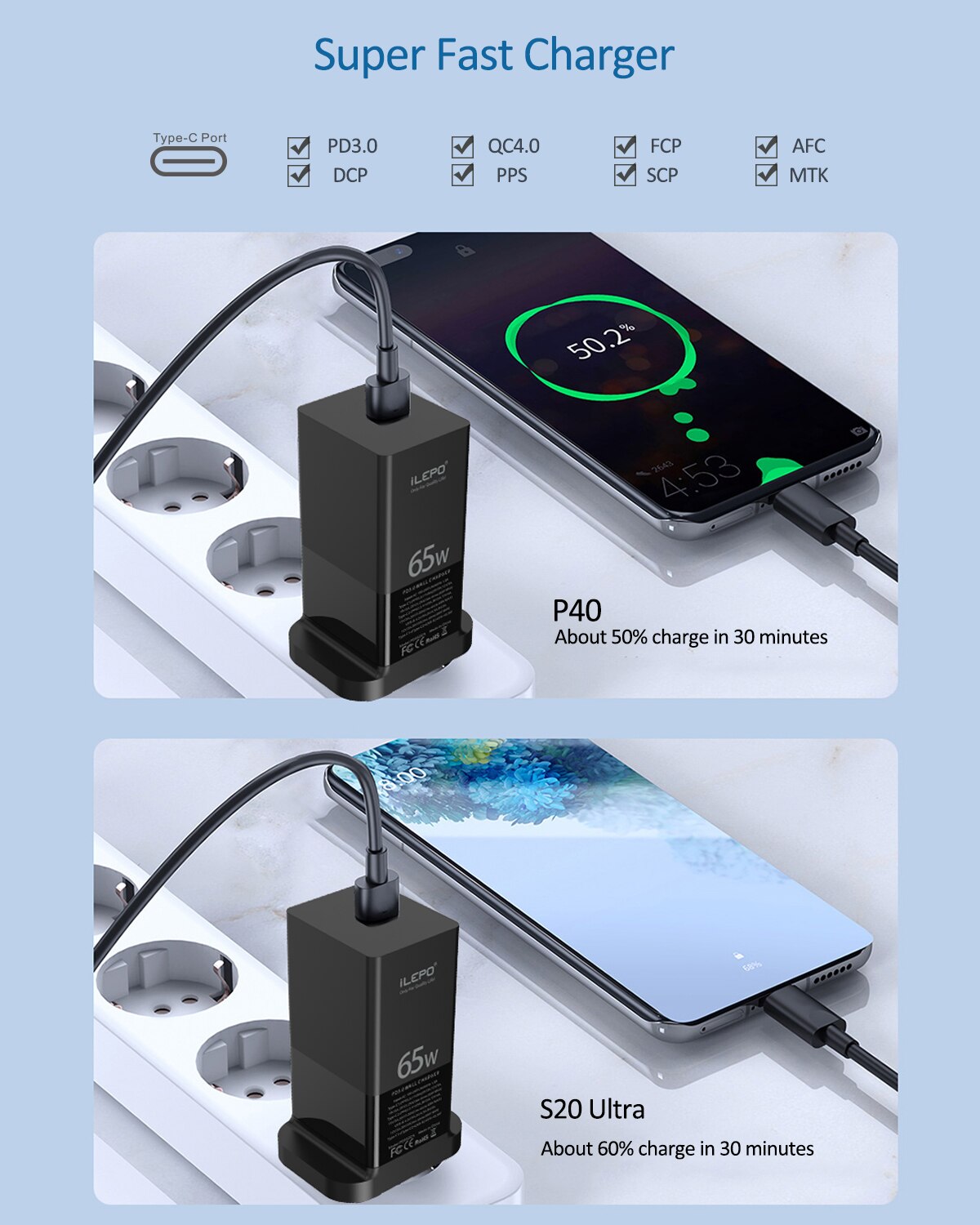 Travel 65W GaN USB C PD MagSaf* Power Adapter Fast Smart Mobile Phone Quick Charger For Laptop Macbook iphone Xiaomi Huawei