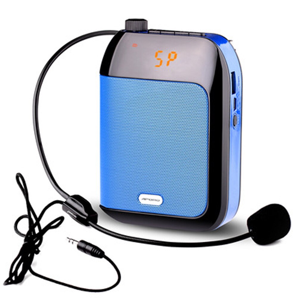 Stimme Verstärker 15W verdrahtet Mikrofon Für Lehrer Schule Hochschule Tour führen Tragbare FM Radio Megaphon Amplificador De Voz: blau