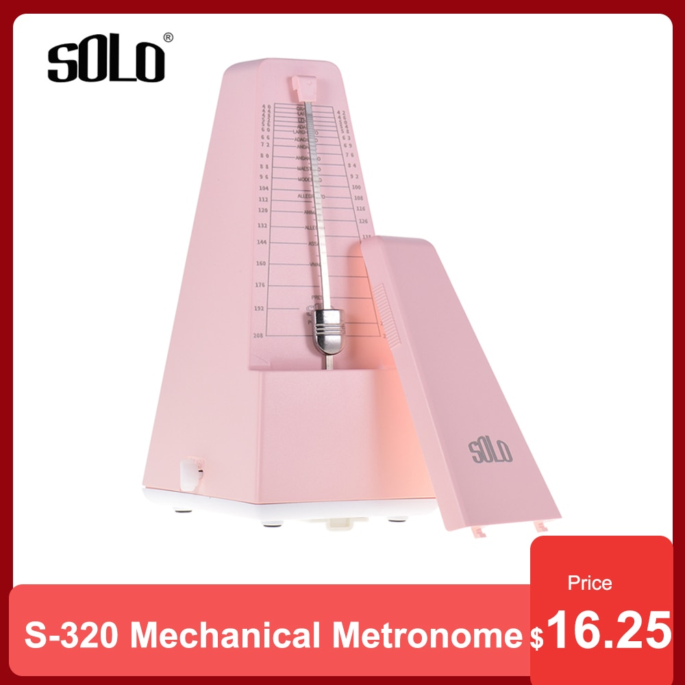 Solo S-320 Mechanische Metronoom Universele Absmaterial Voor Gitaar Viool Piano Drum Muziekinstrument Praktijk Tool Voor Beginner