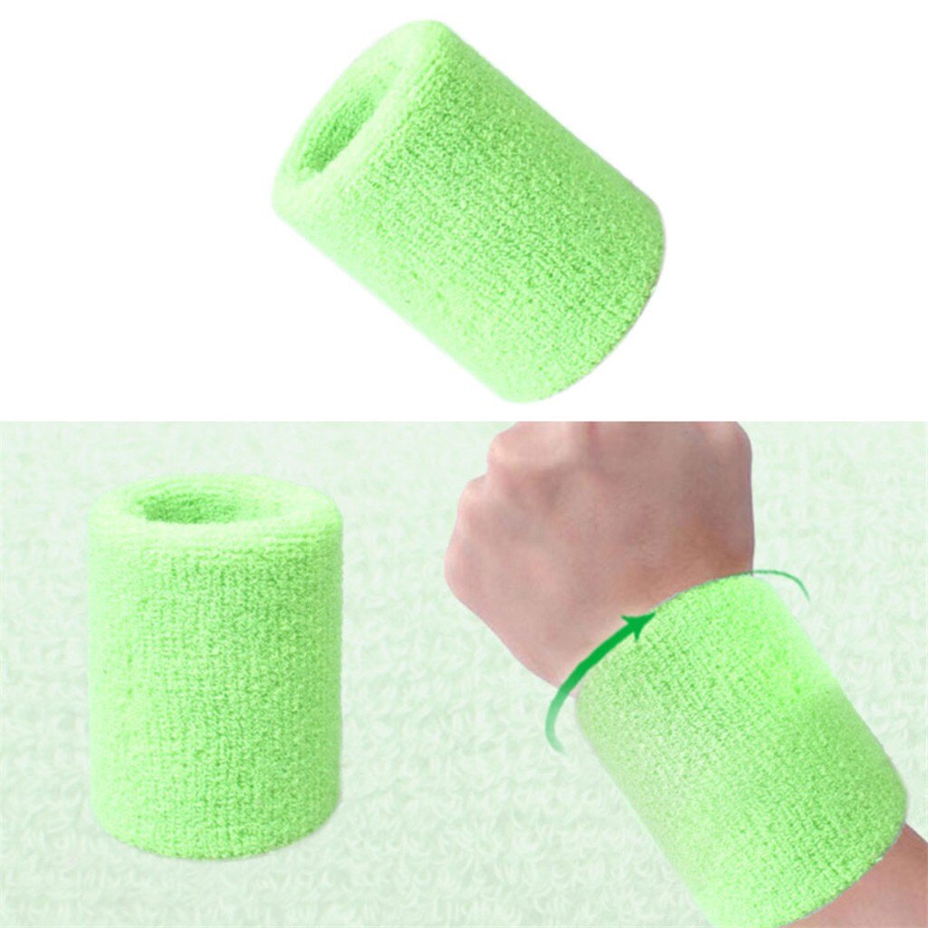 Kleurrijke Sport Zweetband Polsbandjes Katoen Fiber Zweet Wrist Guards Tieners Tennis Hand Band Volleybal Sport Accessoires