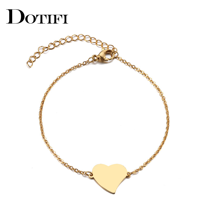 DOTIFI Bracelet en acier inoxydable pour femme homme couleur or et argent Pulseira Feminina amant bijoux de fiançailles directe