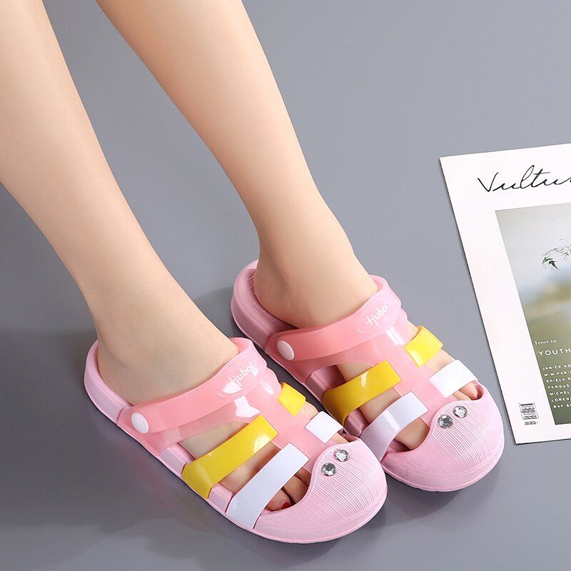 Dames jelly schoenen regenboog zomer sandalen dames platte schoenen dames instappers snoepkleurige peep toe dames strandschoenen