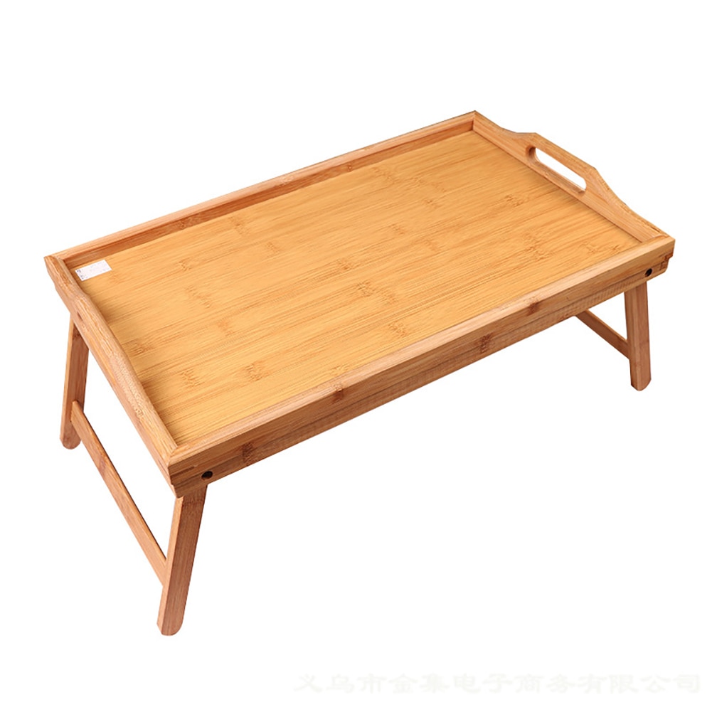 Hout Serveren Opvouwbare Laptop Bureau Multipurpose Effen Draagbare Kids Lap Tray Lezen Bed Tafel Ontbijt Thuis Tekening