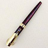 Beautiful Rollerball Pen Metal Office School Pen Classic Gold Black Gold Clip Pen Claret & Golden: Default Title