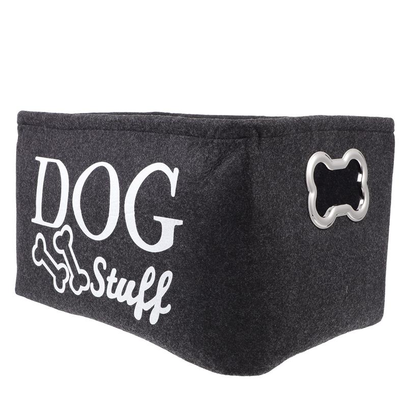 Cesta de almacenamiento para perros y mascotas, contenedor organizador para cachorros, accesorio de fieltro, cubo grande para artículos diversos: Default Title