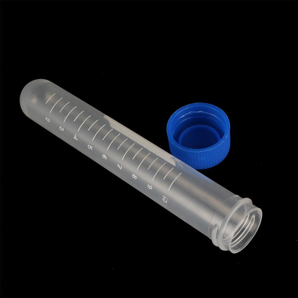 5 Pcs 10ml Plastic Screw Cap Round Bottom Centrifuge Tube Free-standing Centrifugal Tube Laboratory Analysis Vial Container