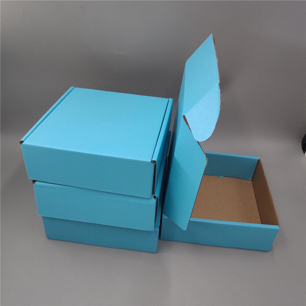 15*15*5cm 10pcs blue Corrugated Box Post Mailer Box for Transport Thicken Three-layer corrugated paper mailing Packaging Boxes