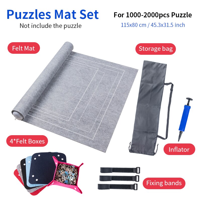 Puzzels Mat Jigsaw Roll Voelde Mat Speelkleed Puzzels Deken Voor Tot 2000 Stuks Puzzel Accessoires Draagbare Reizen Opslag tas