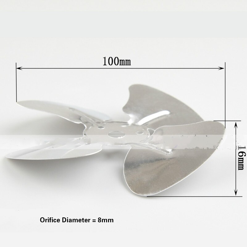 100mm*16mm 4-Leaf Motor Fan Blades Fan Paddle Blades for Oven Pellet Stove Exhaust Blower Motor Axial Flow Fan Aluminum Alloy
