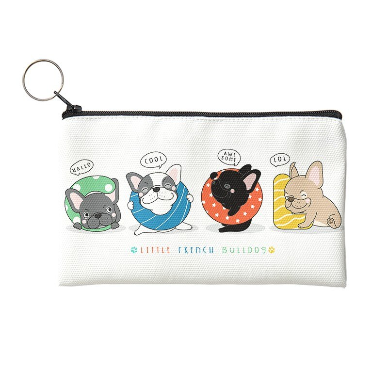 Nuovo portamonete Unisex semplice con stampa solida e simpatico cane con cerniera Lady Girls portafoglio portatile borsa piccola in tela per regali da ragazza: Style11
