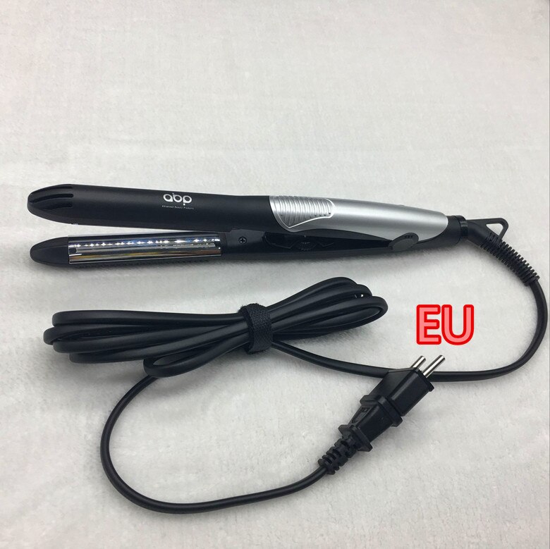 Alisador de pelo en U , plancha de pelo negra, chapado en plata, 2 en 1, enchufe AU/EU/US/UK: EU