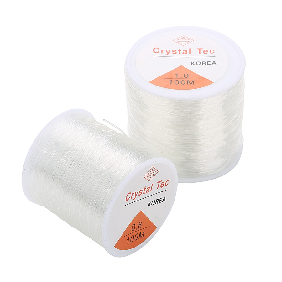 Xinyao 100 meters 0.5/1.5mm Round Elastic Line Transparent Crystal Elastic Beading Cord String Thread Rope Diy Findings