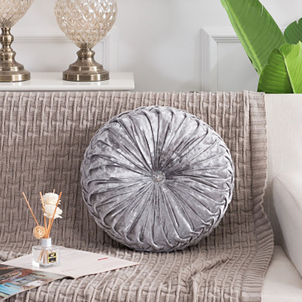 Europese Stijl Fluwelen Geplooide Pompoen Kussen Ronde Decoratieve Sofa Sierkussen Kussen Sofa Decor Thuis Textiel