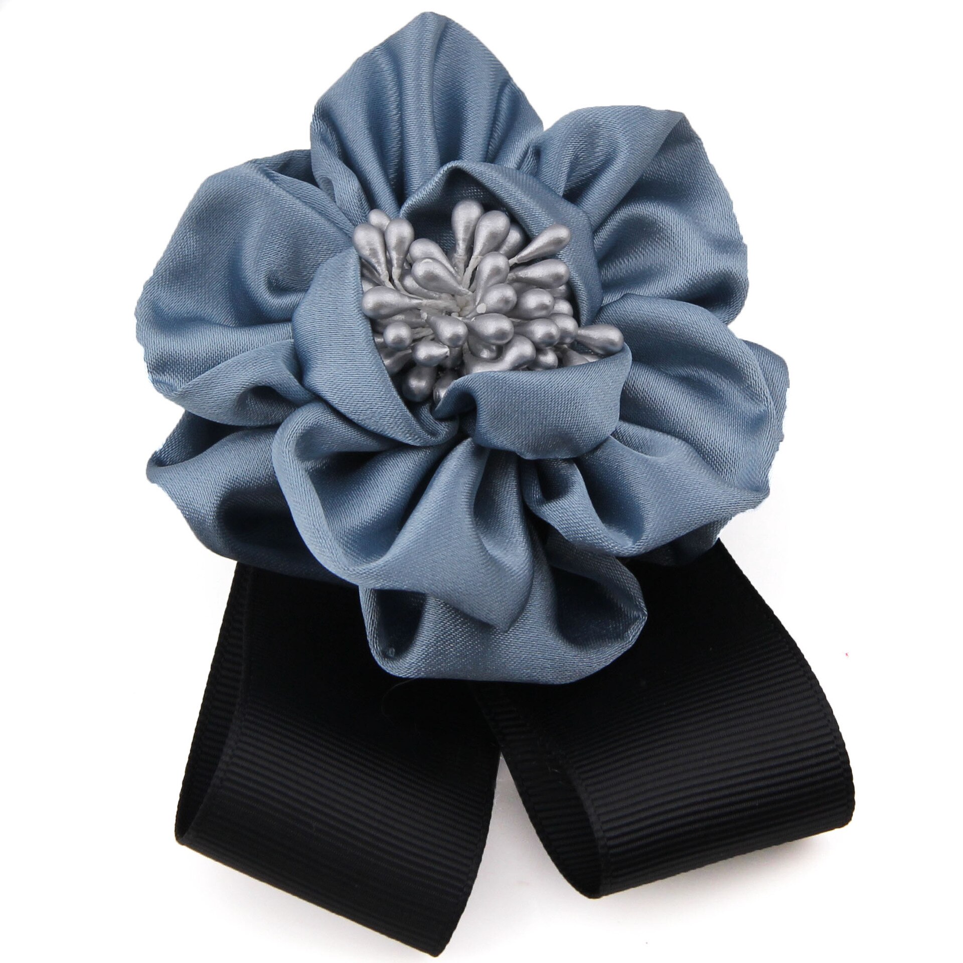 Koreanisch Stoff Band Bogen Brosche Rose Blume Bowknot Krawatten Korsage Broschen Kragen Stift für Frauen Kleidung Zubehör