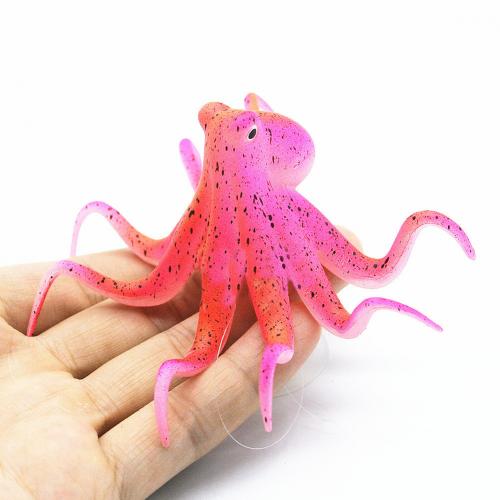 Luminous Artificial Octopus Simulation Fish Tank Aquarium Landscape Decoration: Red