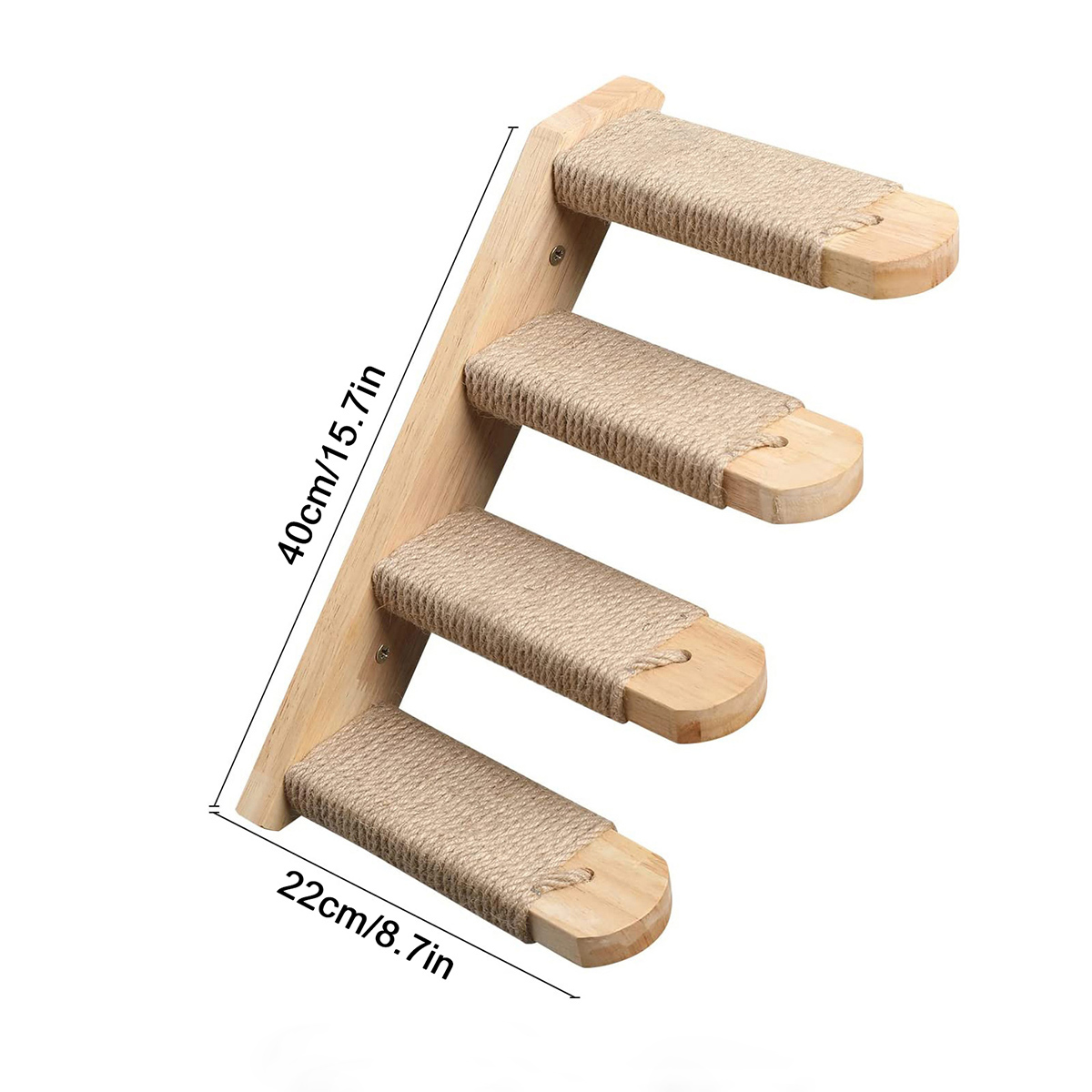 Cat Climbing Shelves Wall Mounted Hammock Wooden Cat Tree Tower Scratching Ladder Indoor House Pet Furniture Cats Playground: Blue