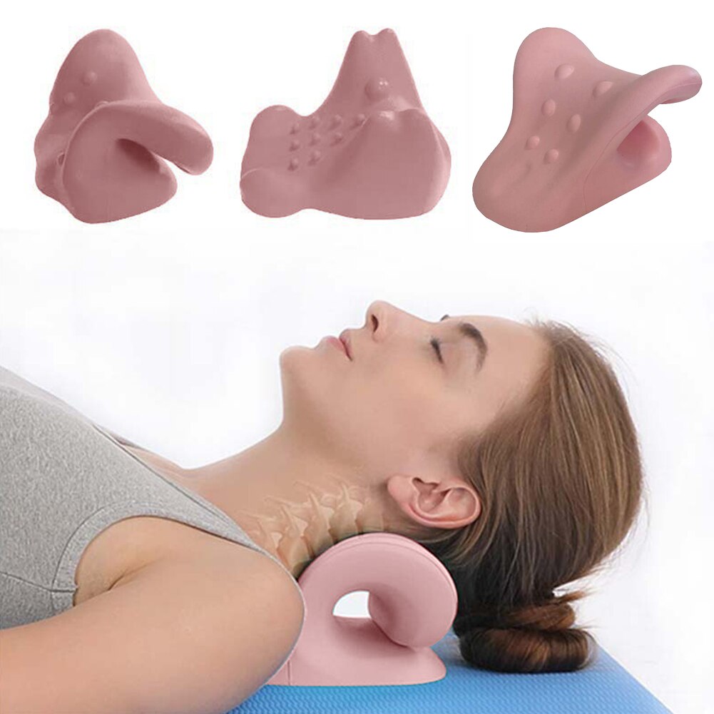 Almohada de masaje para alivio del dolor Cervical, dispositivo de tracción quiropráctica, relajante para el cuello y los hombros: 04