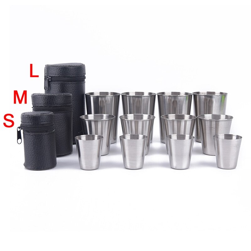 30 ml/70 ml/170 ml Reise Tassen einstellen Edelstahl Abdeckung Becher Camping Tasse Becher Trinken Kaffee Tee Bahre Mit fallen Ich bin Freien Geschirr