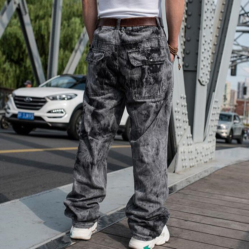 Autumn Winter Style Hip Hop Baggy Jeans Mens Denim Hip hop Loose Pants Rap Jeans For Boy Rapper Plus size 30-46