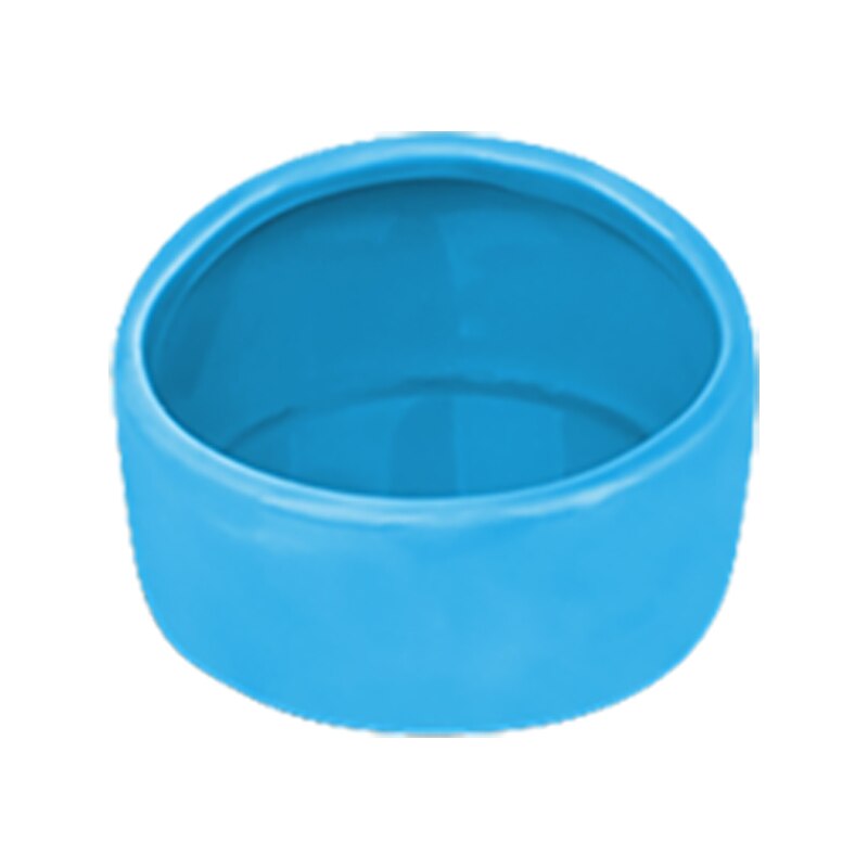 Cuenco de cerámica de tamaño pequeño para mascotas, cuenco de comida para hámster, antigiro, Chinchilla antimasticable: Blue