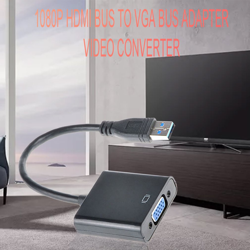 1pc USB 3.0 to VGA Graphic Converter Card Display Cable Adapter 1080P Black