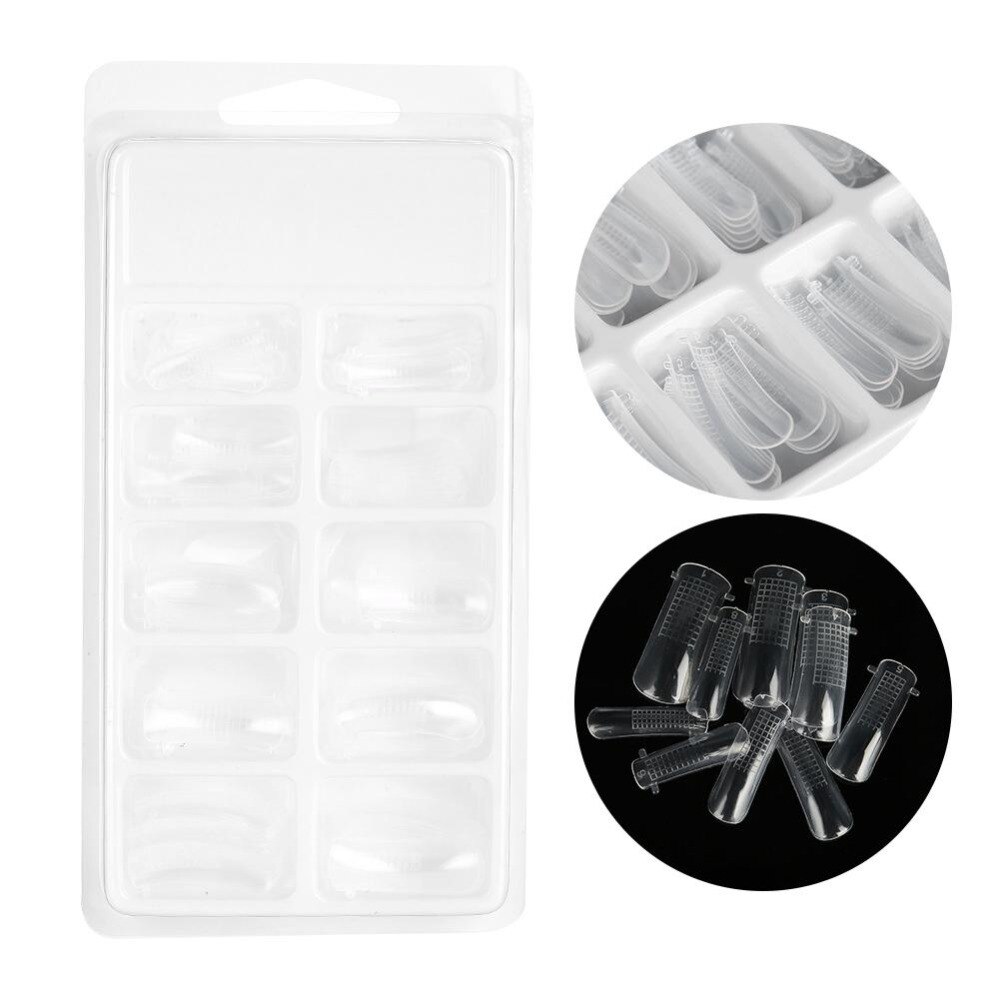 100 pcs Clear Nail Formulieren Volledige Cover Quick Building Gel Mold Tips Nail Extension DIY Manicure Nagels Accessoires Makeup Tools