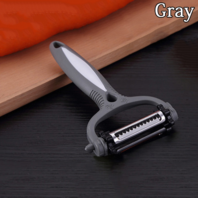 360 Degree 3 In 1 Rotating Cutter Multifunctional Rotary Vegetable Peeler Cabbage Potato Slicer Fruit Knife Kitchen Gadget: Dark Grey